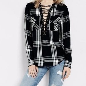 Express plaid top